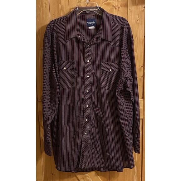 Vintage Wrangler Brushpopper Pearl Snap Shirt 3XL Tall Men’s Western Rodeo - Picture 1 of 9